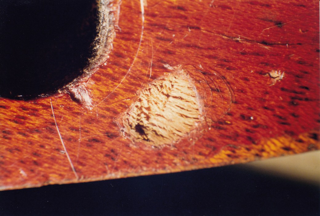 Back of headstock gouge to be filled