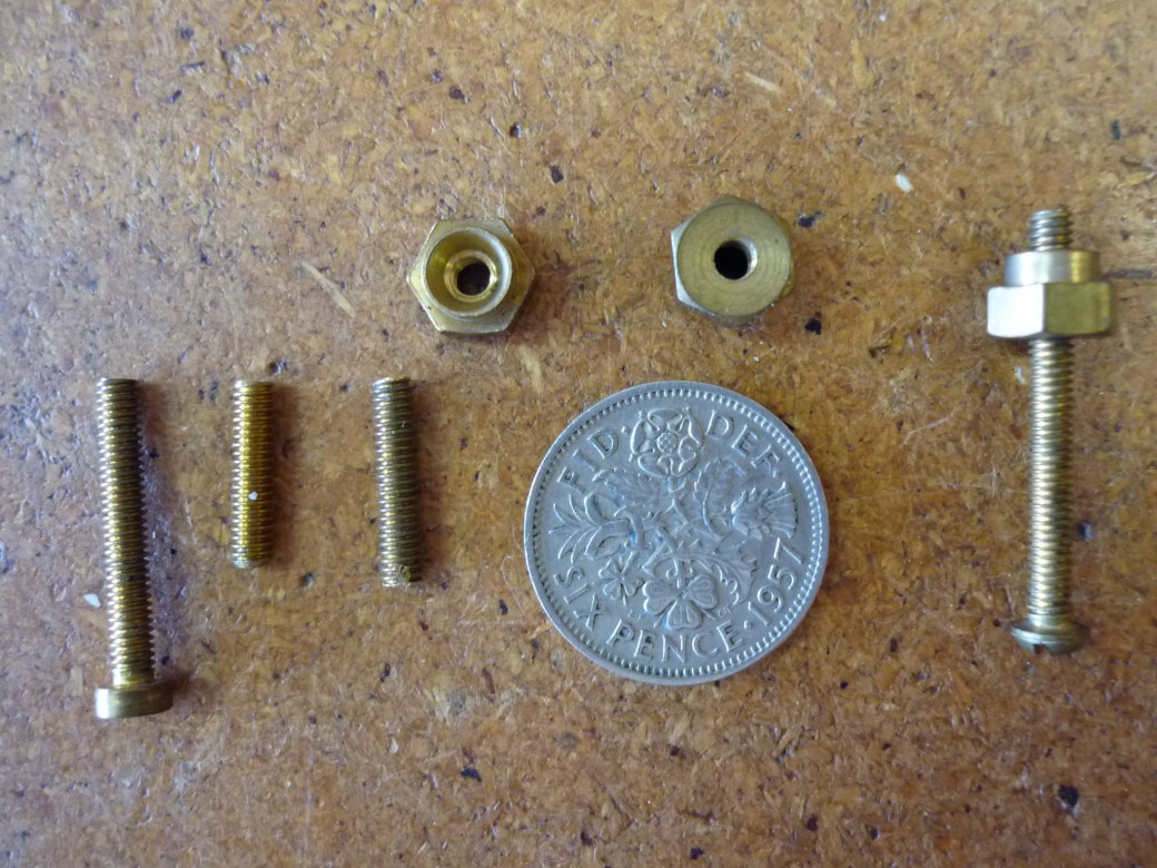 Red Special 6BA cup nuts, screws and 7/16" threaded rod