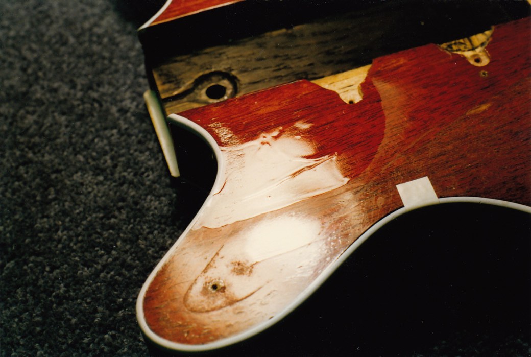 Red Special body Rustins experiments with overcoating