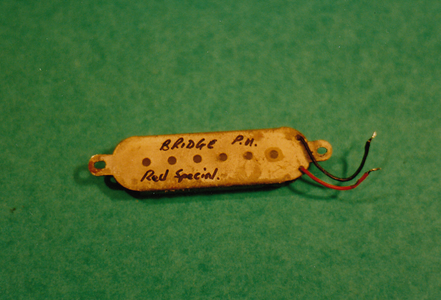 Red Special bridge pickup without cover, bottom view