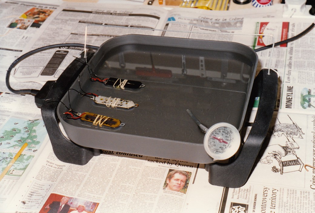 Red Special pickups in wax bath