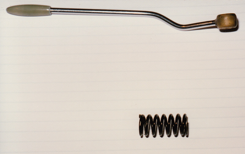Tremolo arm and spring: the spring came from a 1928 Panther motorcycle inner valve spring