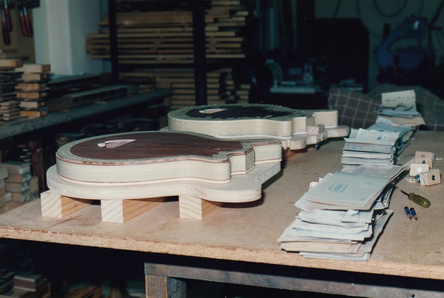 Binding being glued on
