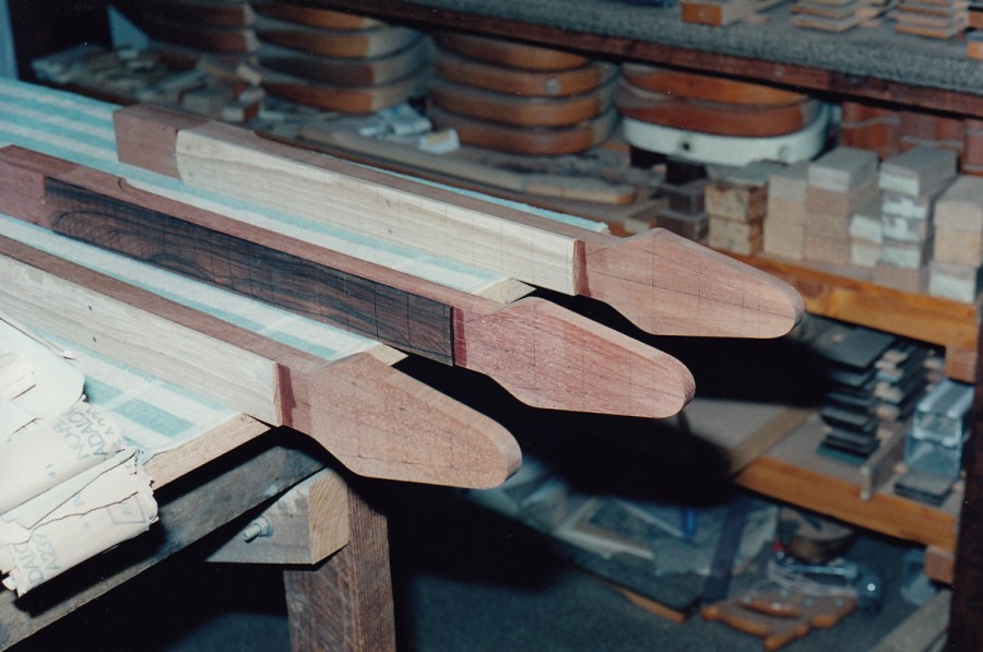 Headstocks drawn up for tuning heads