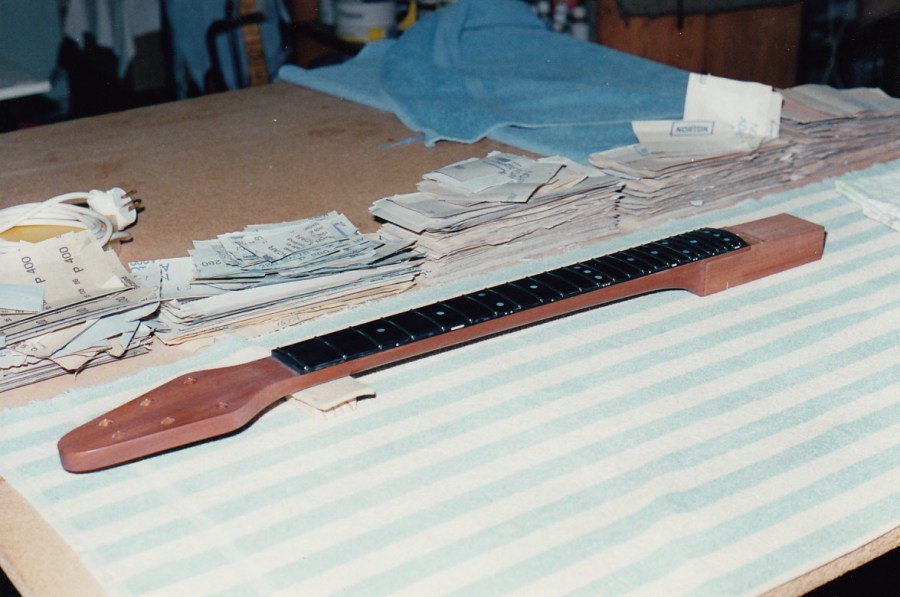 Paul's neck with completed fretwork